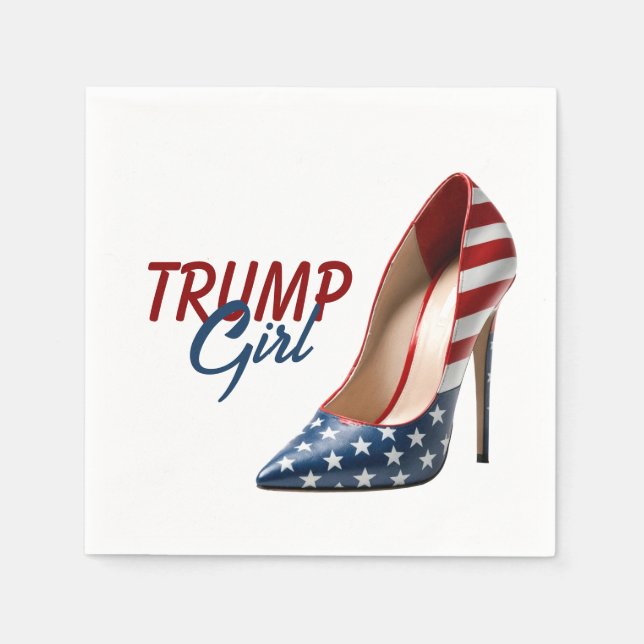 TRUMP GIRL Flag High Heels Napkin (Front)