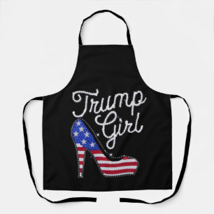 Trump Girl High Heel American Flag Bling Patriot Apron