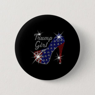 Trump Girl High Heel American Flag Vote Donald Tru 6 Cm Round Badge