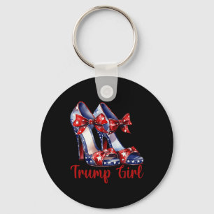 Trump Girl High Heel Stilettos American Flag Trump Key Ring