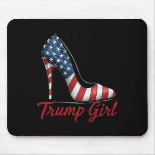 Trump Girl High Heel Stilettos American Flag Trump Mouse Mat