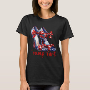 Trump Girl High Heel Stilettos American Flag Trump T-Shirt