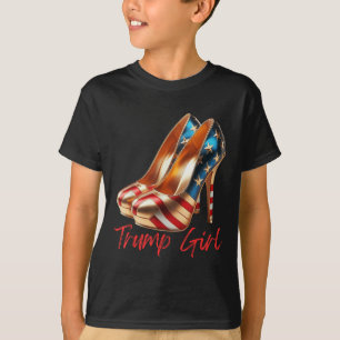 Trump Girl High Heel Stilettos American Usa Flag T T-Shirt