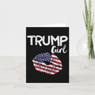 Trump Girl Lips Usa Flag Pro Vote For Donald 2020  Card