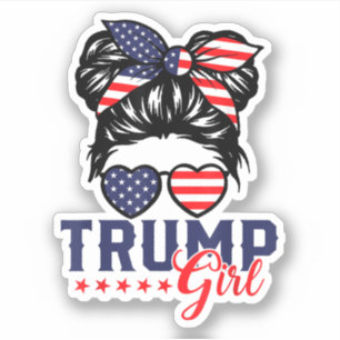 Trump Girl Messy Bun Trump 2024 Election 