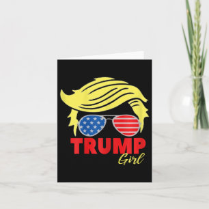 Trump Girl Messy Bun Trump 2024 Election American  Card