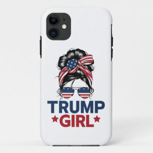 Trump Girl Messy Bun Trump 2024 Election American  iPhone 11 Case