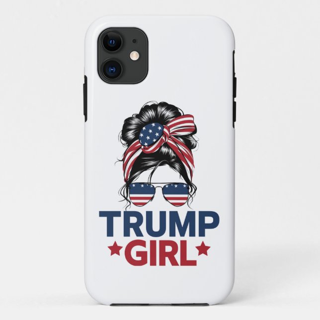 Trump Girl Messy Bun Trump 2024 Election American  Case-Mate iPhone Case (Back)