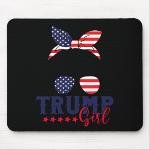 Trump Girl Messy Bun Trump 2024 Election American  Mouse Mat