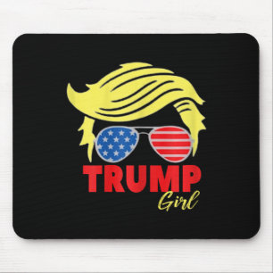Trump Girl Messy Bun Trump 2024 Election American  Mouse Mat
