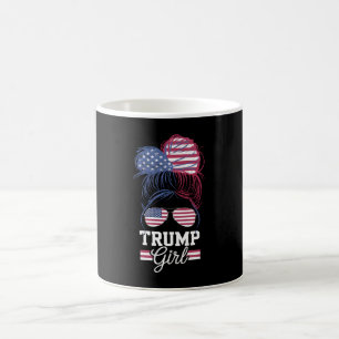 Trump Girl Messy Bun USA 47 President Coffee Mug