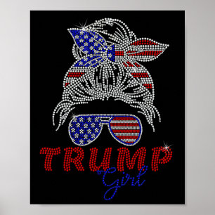 Trump Girl Messy Bun Voting For Trump 2025 Faux Rh Poster