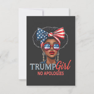 Trump Girl No Apologies Inaguration Girls Power Thank You Card