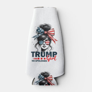 Trump Girl No Apologies Messy Bun Sunglasses Trump Bottle Cooler