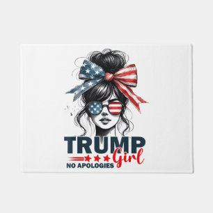 Trump Girl No Apologies Messy Bun Sunglasses Trump Doormat