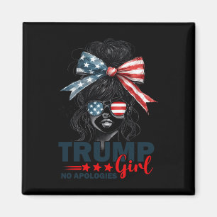Trump Girl No Apologies Messy Bun Sungles Trump 20 Magnet