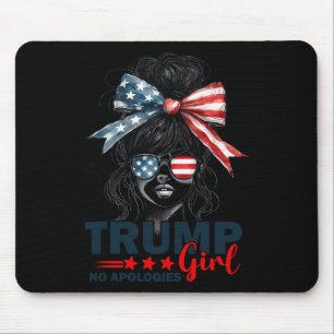 Trump Girl No Apologies Messy Bun Sungles Trump 20 Mouse Mat