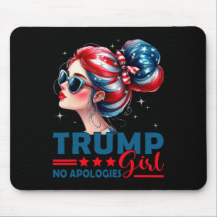 Trump Girl No Apologies Messy Bun Sungles Trump Us Mouse Mat