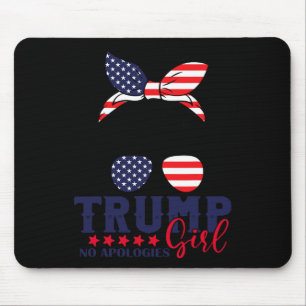 Trump Girl No Apologies Messy Bun Trump 2024 Ameri Mouse Mat
