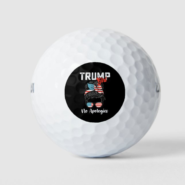 Trump Girl No Apologies Presidential Election Golf Balls (Front)