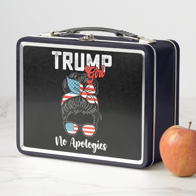 Trump Girl No Apologies Presidential Election Metal Lunch Box (In Situ)