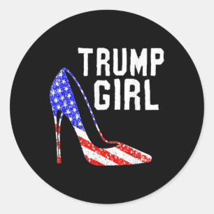 Trump Girl Trump 2025 Election American Flag  Classic Round Sticker