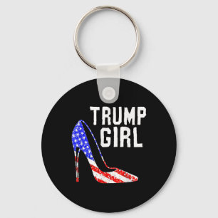 Trump Girl Trump 2025 Election American Flag  Key Ring