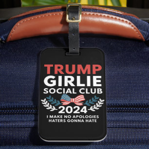 Trump Girlie Coquette Social Club Bow Election Luggage Tag