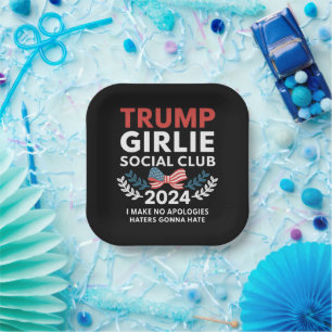 Trump Girlie Coquette Social Club Bow Election Paper Plate