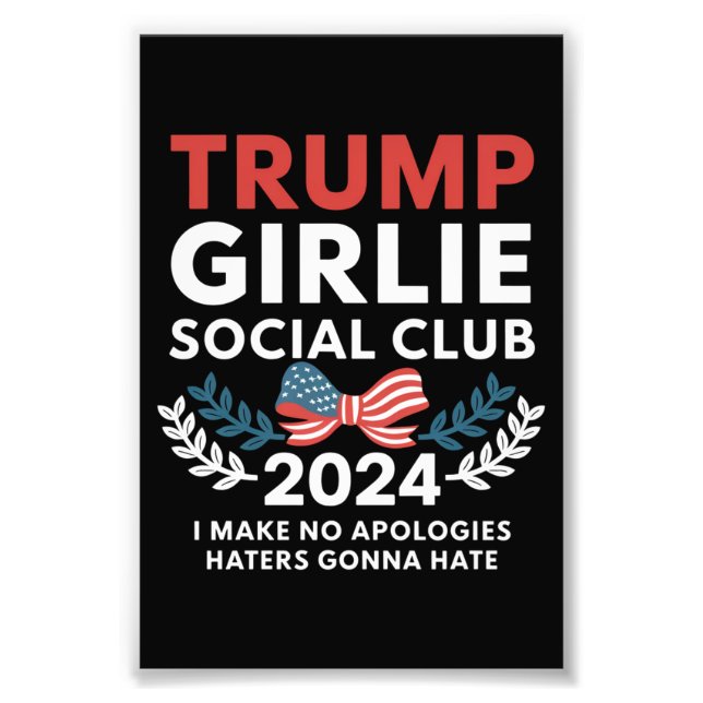 Trump Girlie Coquette Social Club Bow Election  Photo Print (Front)