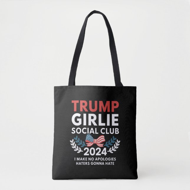 Trump Girlie Coquette Social Club Bow Election  Tote Bag (Front)