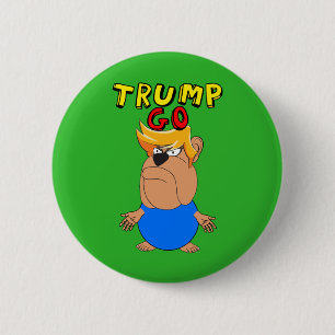 Trump Go Funny Anti Trump Cartoon 6 Cm Round Badge