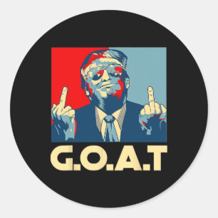 Trump Goat 45th President Middle Finger Election R Classic Round Sticker