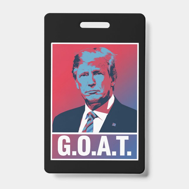 Trump GOAT Election 2024 Republican Vintage ID Badge (Front)