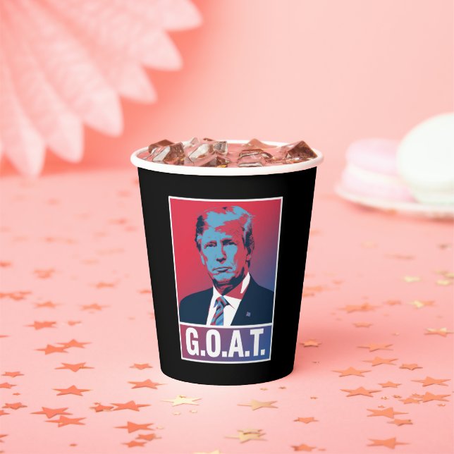 Trump GOAT Election 2024 Republican Vintage Paper Cups (Insitu)
