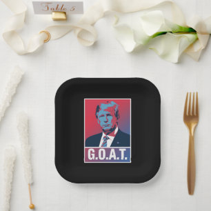 Trump GOAT Election 2024 Republican Vintage Paper Plate