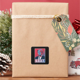 Trump GOAT Election 2024 Republican Vintage Square Sticker