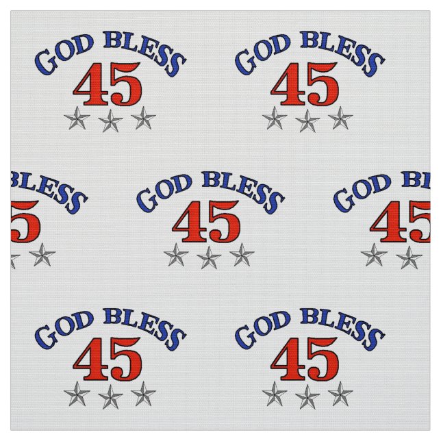 Trump God Bless 45 Fabric (Swatch)