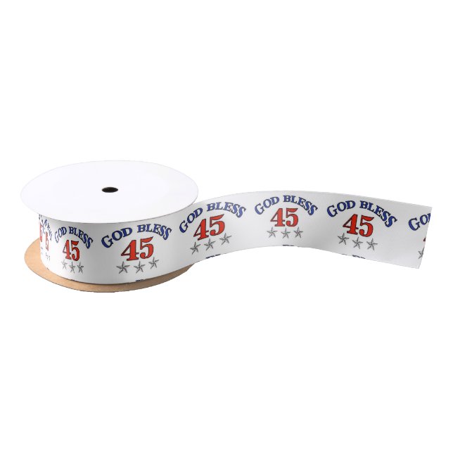Trump God Bless 45 Satin Ribbon (Spool)