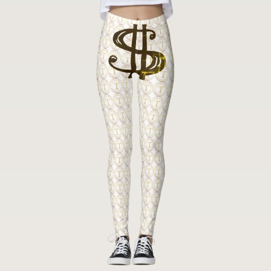 TRUMP Gold coin logo tights, w/ money sign... Leggings