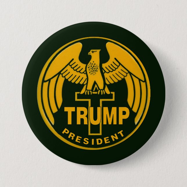 Trump Gold Eagle 7.5 Cm Round Badge (Front)