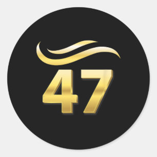 Trump Golden Age 47 With Golden Trump Hair Mega Se Classic Round Sticker