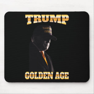Trump Golden Age Silhouette 45 47 Golden Tie Mouse Mat