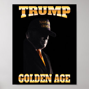 Trump Golden Age Silhouette 45 47 Golden Tie  Poster