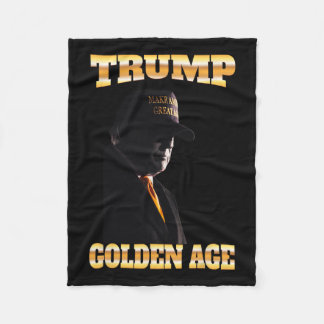 Trump Golden Age Silhouette Mega 45 47 Golden Tie  Fleece Blanket