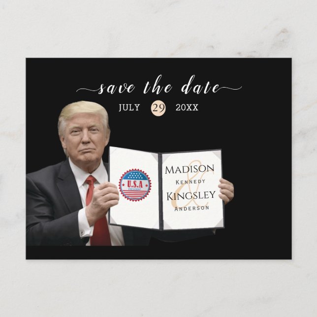 Trump Greatest Amazing Wedding Save The Date Announcement Postcard (Front)
