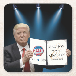 Trump Greatest Amazing Wedding  Square Paper Coaster
