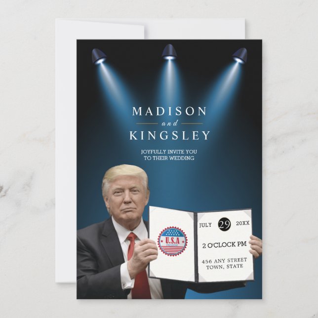 Trump Greatest 💍 Patriot Wedding  Invitation (Front)
