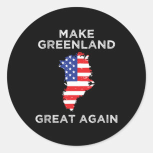 Trump Greenland Make Greenland Great Again Map Classic Round Sticker