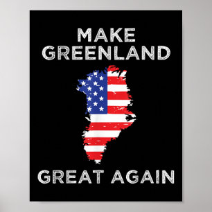 Trump Greenland Make Greenland Great Again Map Poster